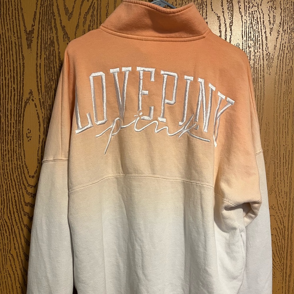 Beautiful peach ombré, comfy oversized half zip! Hard to find color! Like NEW